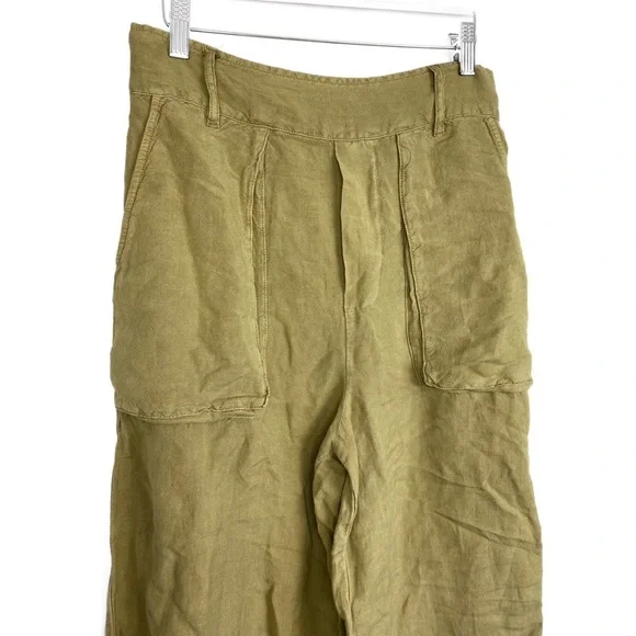 Young Fabulous‎ and Broke YFB Linen Blend Sailor Wide Leg Pants, Green - Size L - Picture 3 of 8